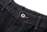 High-waisted wide-leg denim jeans