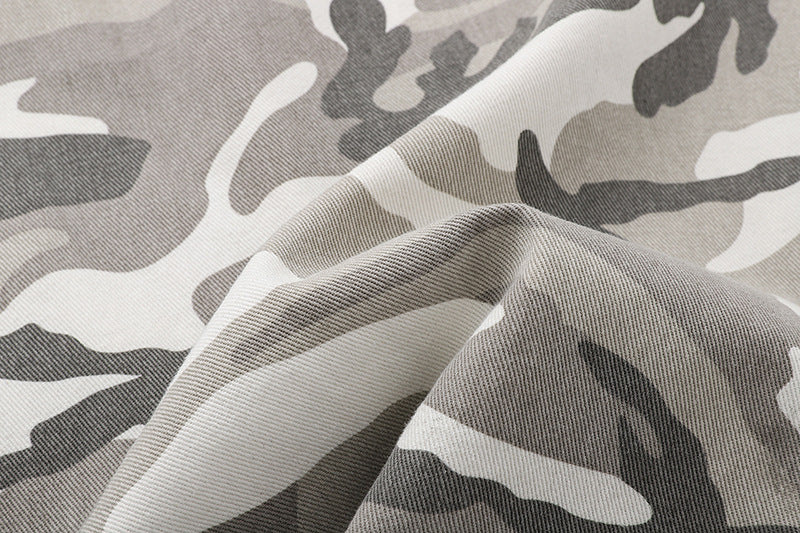 Camouflage wide-leg cargo pants