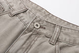 Wide-leg cargo jeans in washed denim