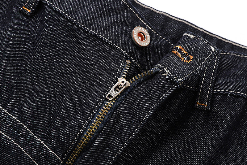 High-waisted wide-leg denim jeans