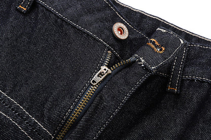 High-waisted wide-leg denim jeans