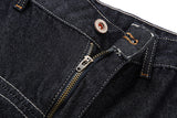 High-waisted wide-leg denim jeans