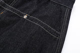 High-waisted wide-leg denim jeans