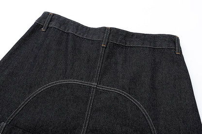 High-waisted wide-leg denim jeans
