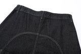 High-waisted wide-leg denim jeans