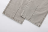 Wide-leg cargo jeans in washed denim