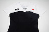 Fitted women's short-sleeved color block T-shirt