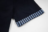 Checkered mock scarf short-sleeved t-shirt