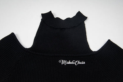 Cold-shoulder slim fit women's top