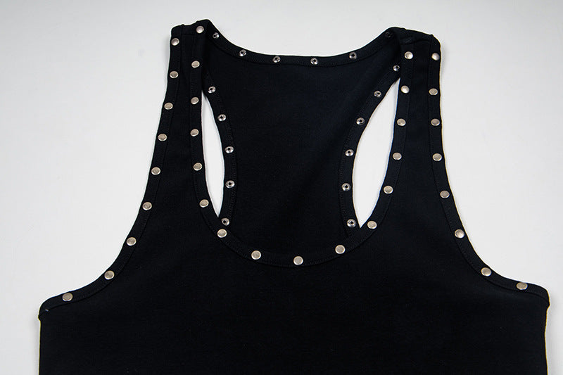 Rivet camouflage sleeveless top