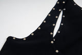 Metal studded camouflage tank top