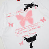 DAXUEN Graphic t-shirt featuring cat and butterfly designs