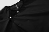 DAXUEN Asymmetrical snap button short-sleeved T-shirt