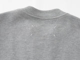 DAXUEN Waffle knit half-zip short sleeve top in grey and black