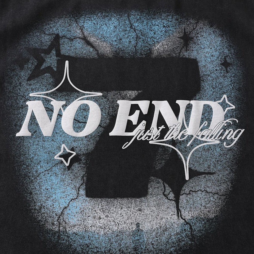 DAXUEN Oversized graphic T-shirt with text and abstract design