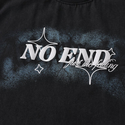 DAXUEN Oversized graphic T-shirt with text and abstract design