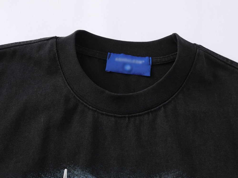 DAXUEN Oversized graphic T-shirt with text and abstract design
