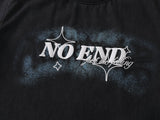 DAXUEN Oversized graphic T-shirt with text and abstract design