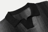 DAXUEN Short-sleeved gradient knit polo shirt