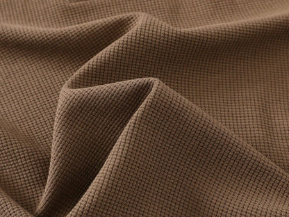 DAXUEN Waffle knit short sleeve polo shirt in brown and black