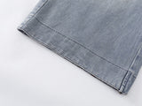 DAXUEN Embroidered wide-leg denim culottes