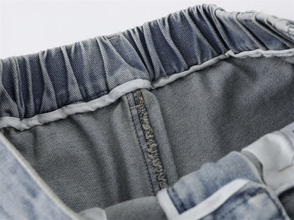 DAXUEN Embroidered wide-leg denim culottes