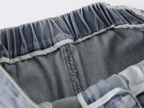 DAXUEN Embroidered wide-leg denim culottes