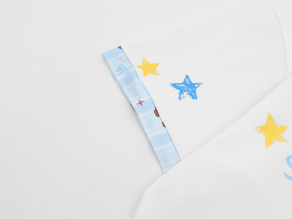 DAXUEN Crayon print short-sleeved collared shirt