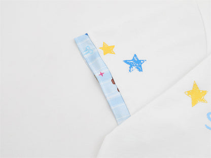 DAXUEN Crayon print short-sleeved collared shirt