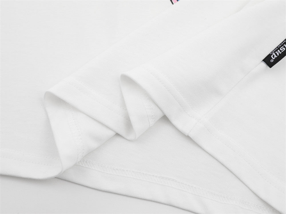 DAXUEN Crayon print short-sleeved collared shirt