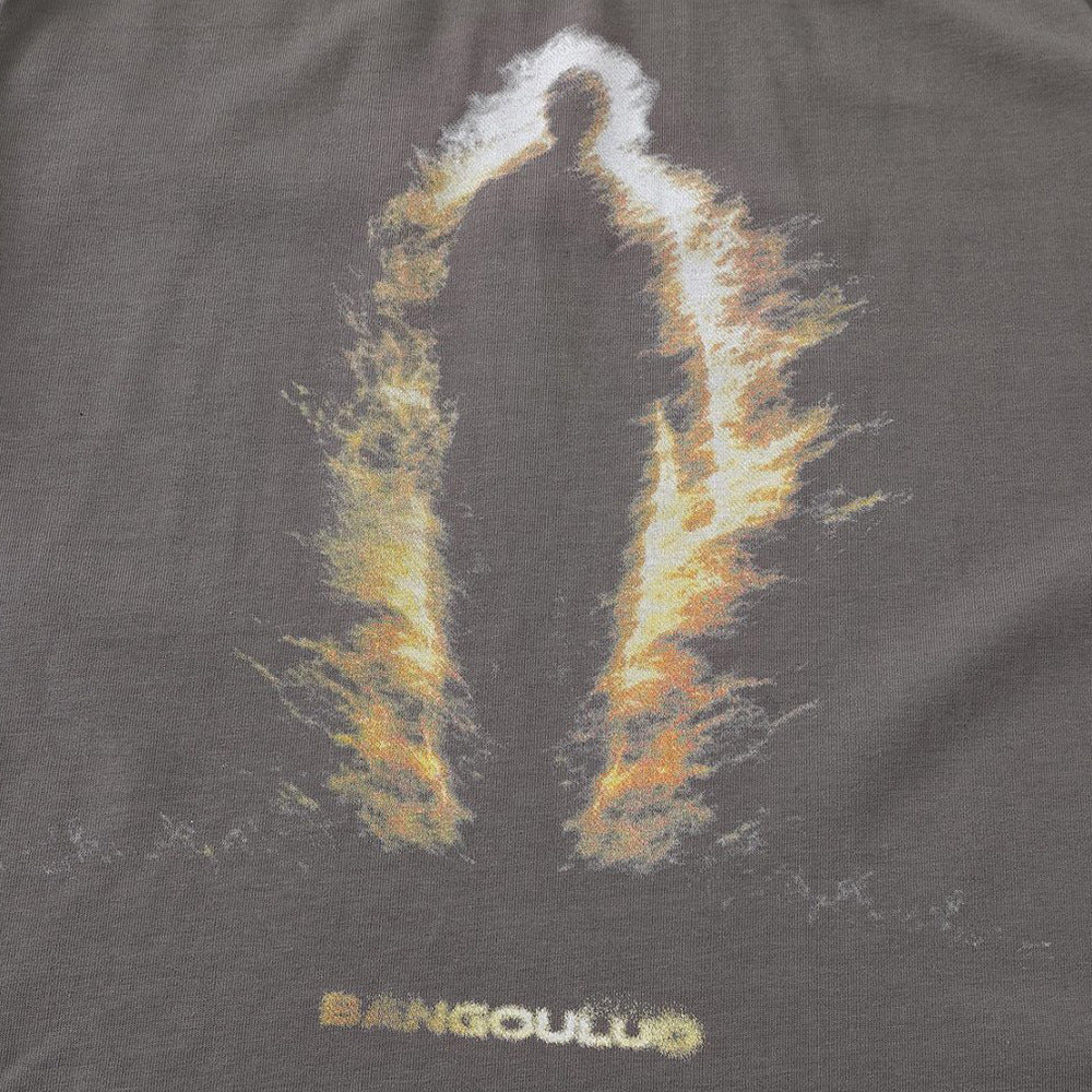 DAXUEN Distressed graphic T-shirt with human silhouette