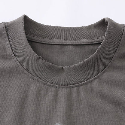 DAXUEN Distressed graphic T-shirt with human silhouette