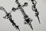 DAXUEN Dark Cross Graphic Knitted T-Shirt