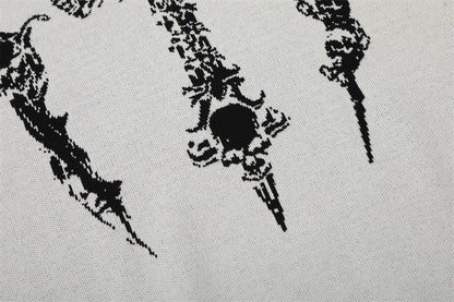 DAXUEN Dark Cross Graphic Knitted T-Shirt