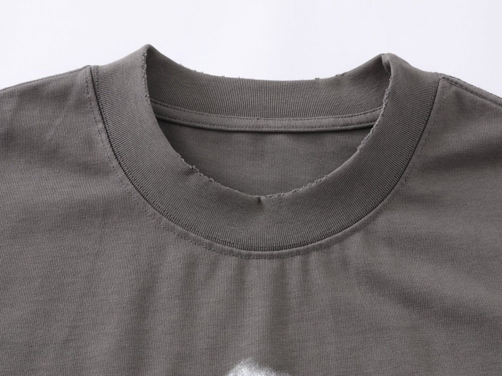 DAXUEN Distressed graphic T-shirt with human silhouette