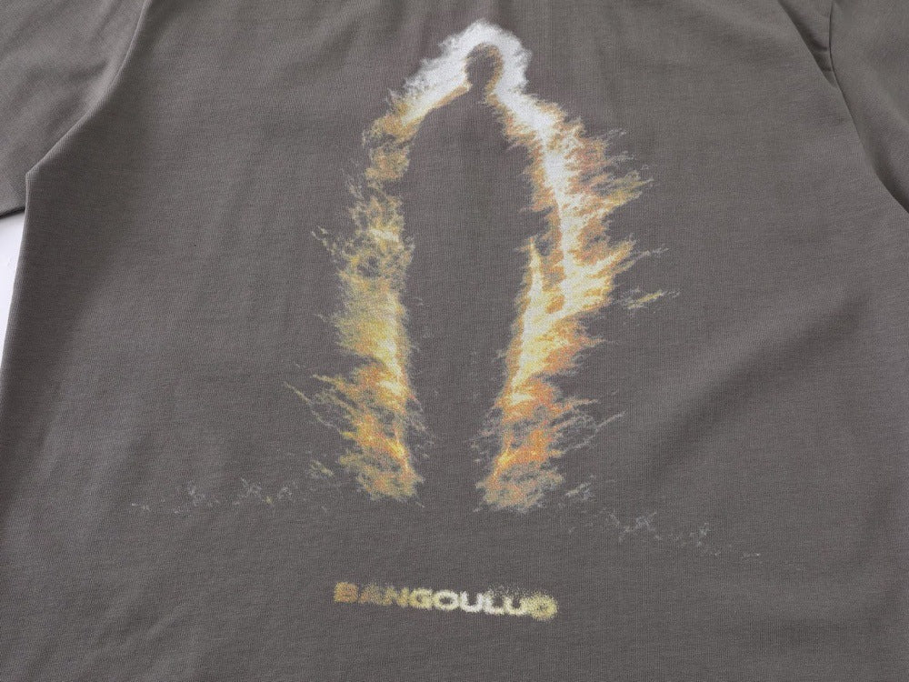 DAXUEN Distressed graphic T-shirt with human silhouette