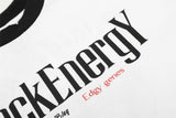 DAXUEN White ringer T-shirt with bold text and graphic