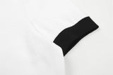 DAXUEN White ringer T-shirt with bold text and graphic