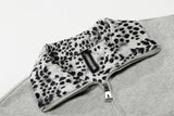 DAXUEN Leopard print half-zip polo shirt