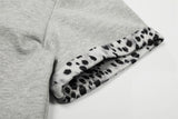 DAXUEN Leopard print half-zip polo shirt