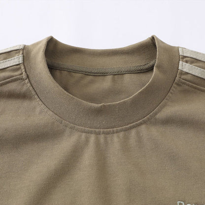 DAXUEN Oversized gradient t-shirt with stripes and raw hem