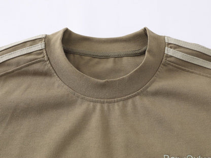 DAXUEN Oversized gradient t-shirt with stripes and raw hem
