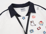 DAXUEN Cartoon printed short-sleeved polo shirt