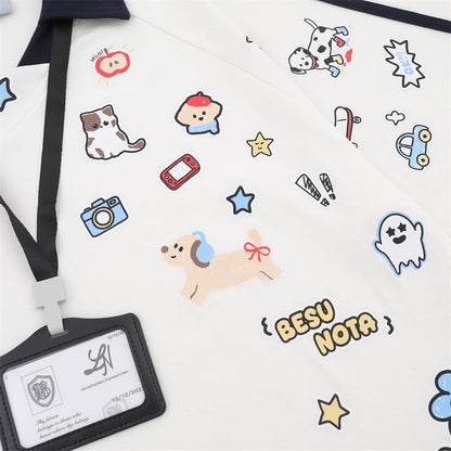 DAXUEN Cartoon printed short-sleeved polo shirt