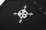 DAXUEN Short-sleeved henley shirt with skull graphic