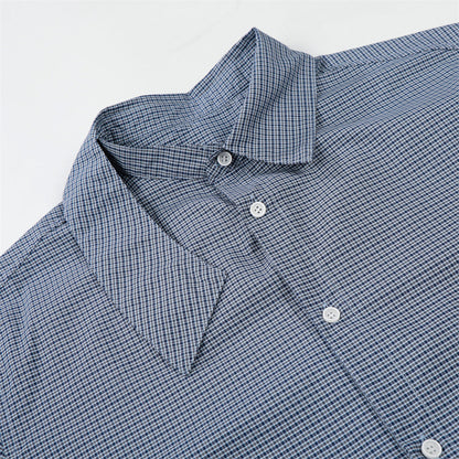 DAXUEN Men's short-sleeved plaid button-up shirt