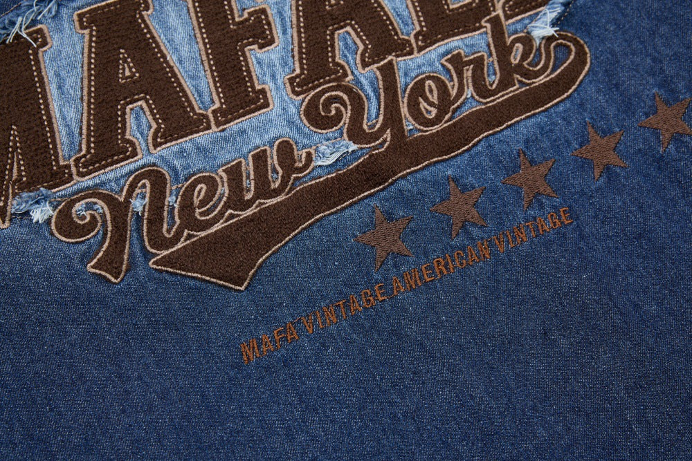 DAXUEN MAFA Vintage Denim Effect T-Shirt