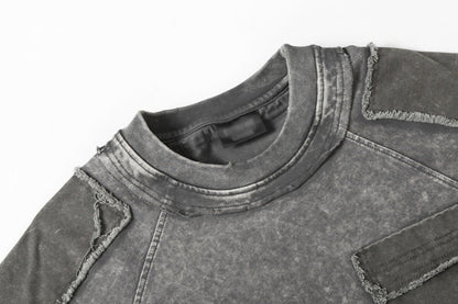 DAXUEN Distressed short sleeve T-shirt with raw edges