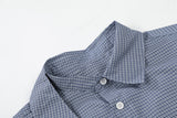 DAXUEN Men's short-sleeved plaid button-up shirt