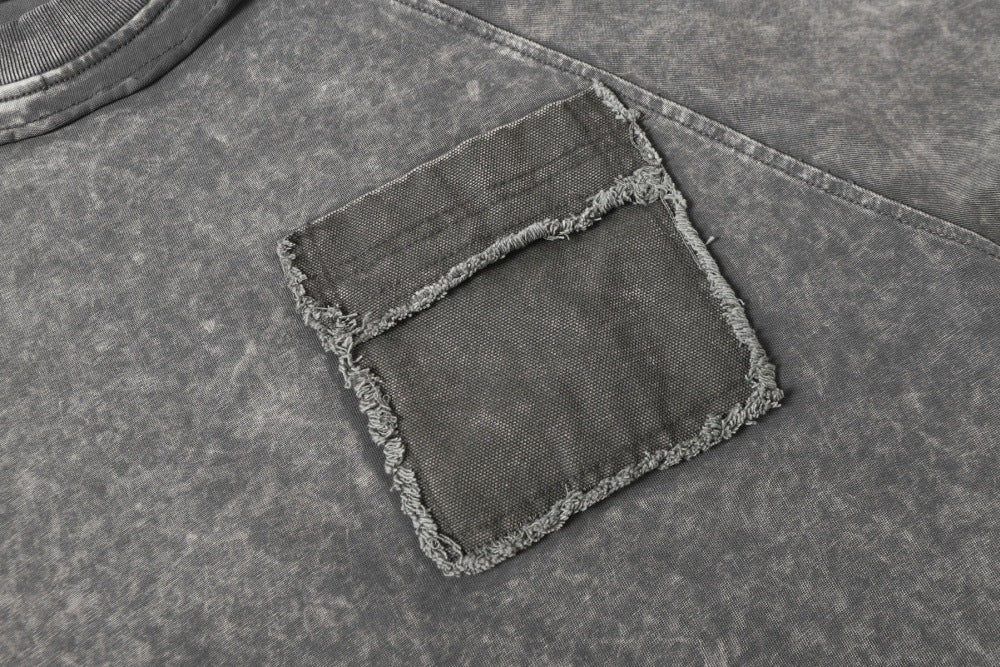DAXUEN Distressed short sleeve T-shirt with raw edges